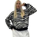 maglione con fantasia zebrata safari